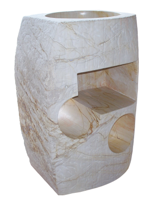 Custom vanity made out of solid Jerusalem