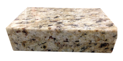 A 4cm laminated square polished edge on santa cecilia granite. A 4cm laminated square polished edge on santa cecilia granite.