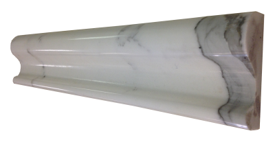 A custom edge on calacatta marble. A custom edge on calacatta marble.