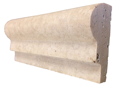 A custom edge on roman travertine. A custom edge on roman travertine.