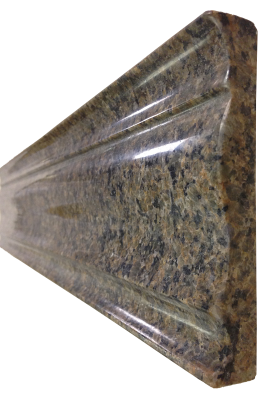 A custom edge on tropical brown granite. A custom edge on tropical brown granite.