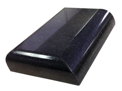 An eased edge and a demi-bullnosed edge on absolute black granite. An eased edge and a demi-bullnosed edge on absolute black granite.