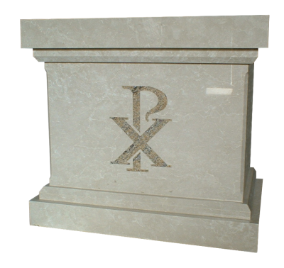 A pulpit made out of botticino.