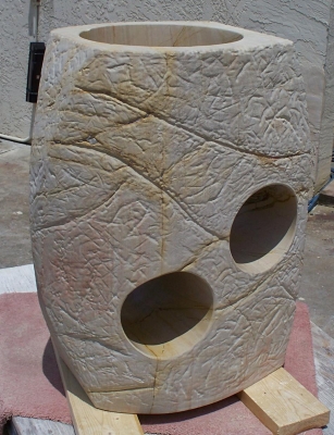 Completed custom jerusalem limestone vanity. Completed custom jerusalem limestone vanity.