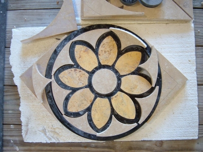 Dry fitting the inlay componets. Dry fitting the inlay componets.