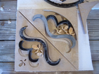 Dry fitting the inlay componets. Dry fitting the inlay componets.